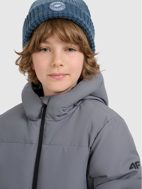 4F 4F Kurtka narciarska BASIC SKI Szary ciemny Regular Fit