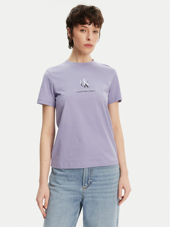 Calvin Klein Jeans Calvin Klein Jeans T-Shirt Shadow Graphic J20J225545 Fialová Regular Fit
