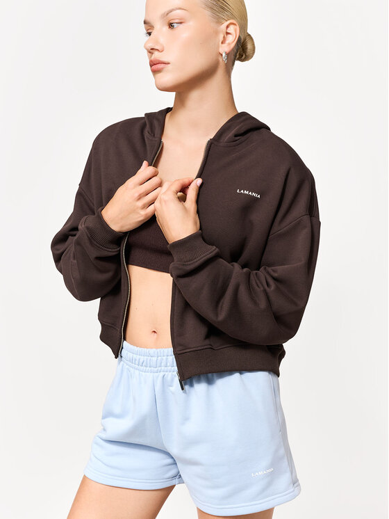 La Mania La Mania Mikina CEDRIC Tmavě hnědá Basic Fit