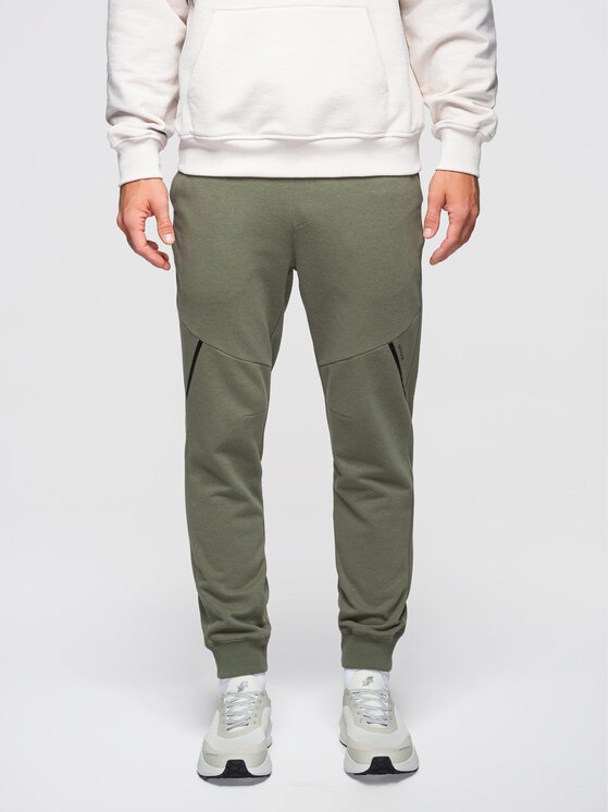 Ombre Ombre Teplákové kalhoty OM-PASK-0280 Zelená Regular Fit