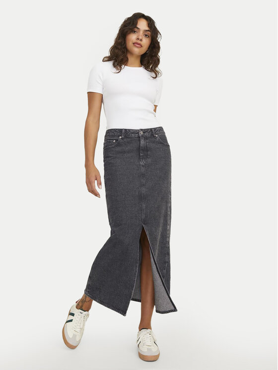 Gonna Lunga In Denim JJXX – Cotone 100%, Vita Alta Con Fenditura, Chiusura Lampo