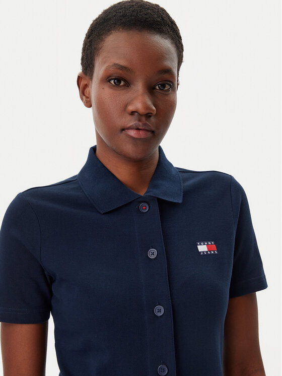 Tommy Jeans Tommy Jeans Sukienka codzienna Badge DW0DW20302 Granatowy Regular Fit