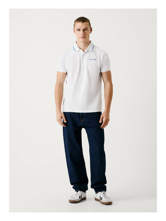 Pepe Jeans Pepe Jeans Polo Red Bull Racing Printed Logo Pique 2025 Biały Regular Fit