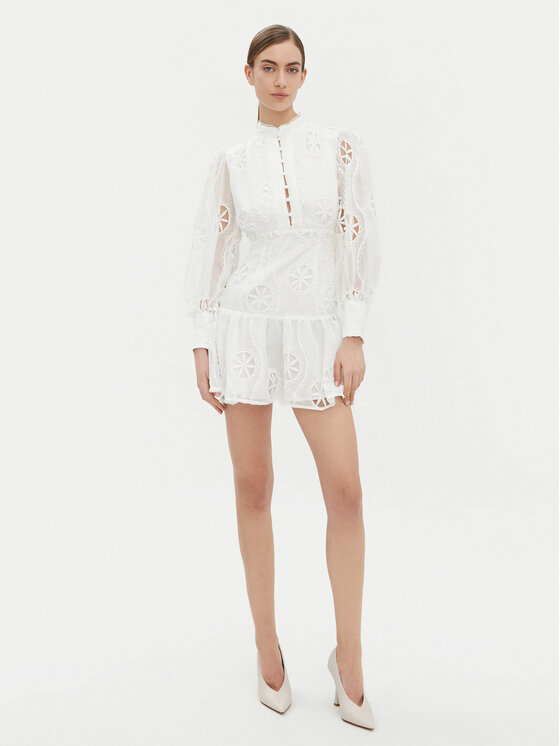 BARDOT BARDOT Cocktail obleka 59586DB3 Bela Regular Fit