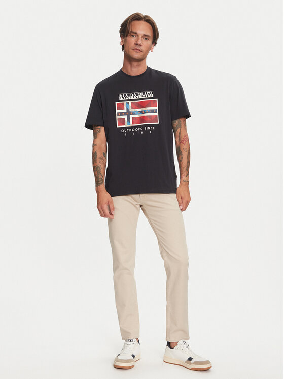 Napapijri Napapijri T-särk S-Dorees NP0A4IBE Must Regular Fit