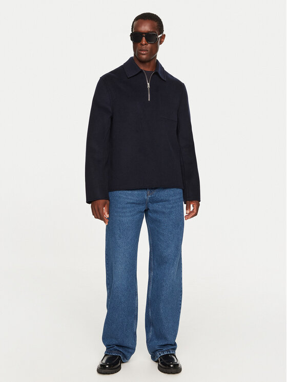 AMI PARIS AMI PARIS Vuneni kaput HJK057.WV0022 Tamnoplava Regular Fit