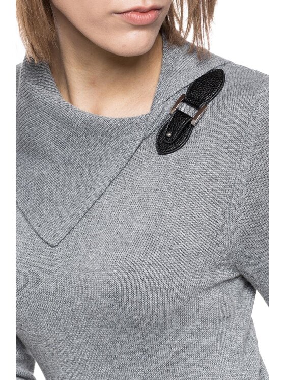Tom Tailor Tom Tailor Vestito da giorno LOVELY KNIT DRESS Grigio Slim Fit