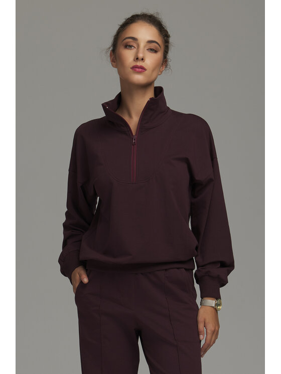 NIFE NIFE Bluza BL15 Fioletowy Relaxed Fit