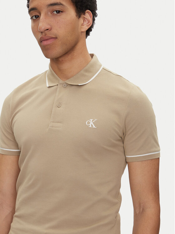 Calvin Klein Jeans Calvin Klein Jeans Polo J30J315603 Bež Slim Fit