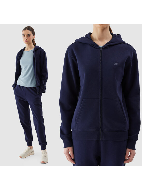 4F 4F Mikina 4FWSS24TSWSF0956 Tmavomodrá Regular Fit