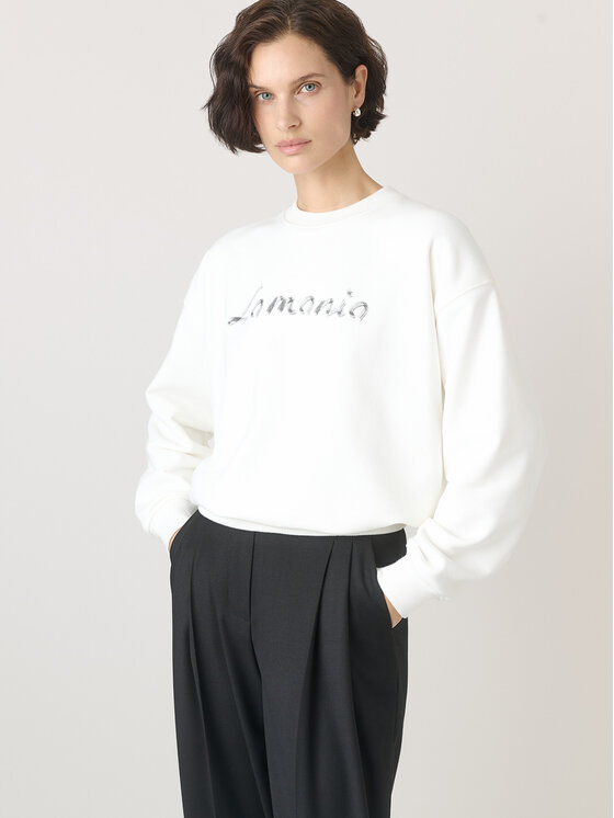 La Mania La Mania Mikina FIORA Biela Classic Fit