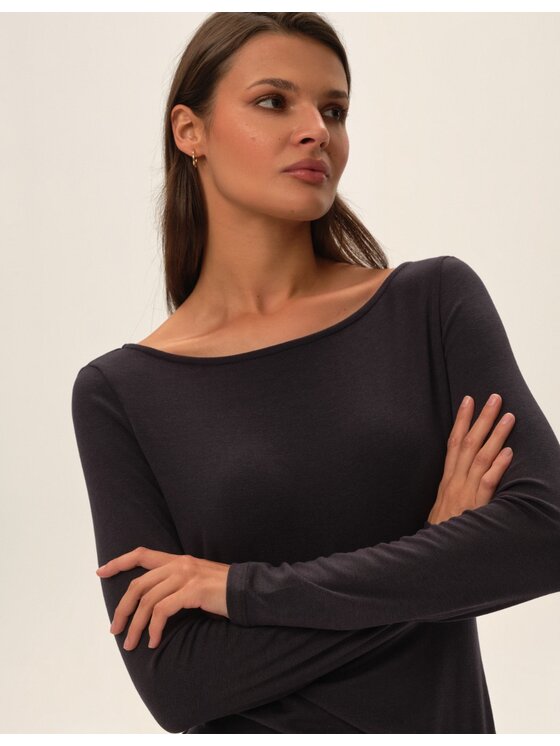 Esotiq Esotiq Bluzka 42199 Szary Regular Fit