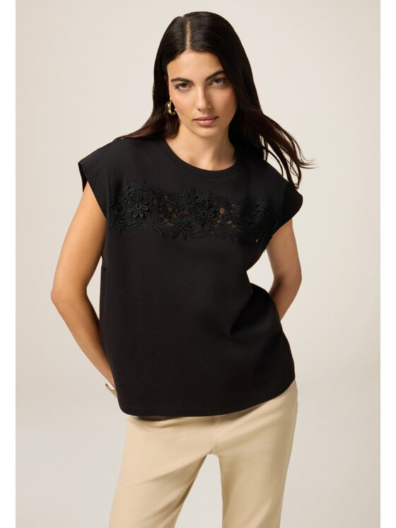Oltre Oltre T-shirt G402J004196N033 Nero Regular Fit