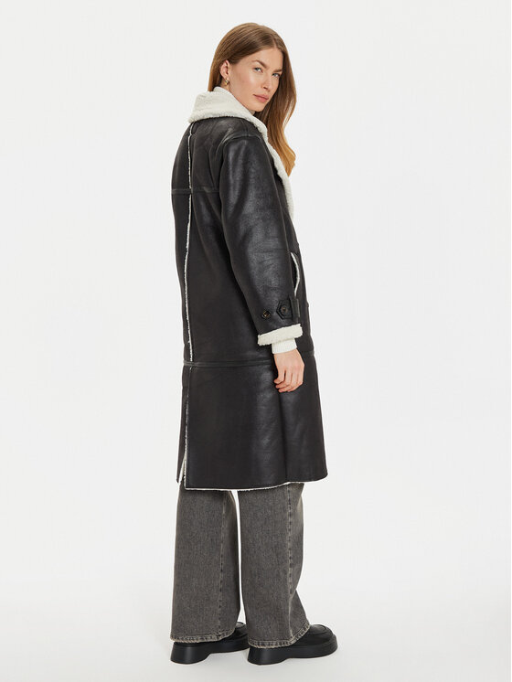 ViCOLO ViCOLO Fellmantel TS0042 Schwarz Regular Fit
