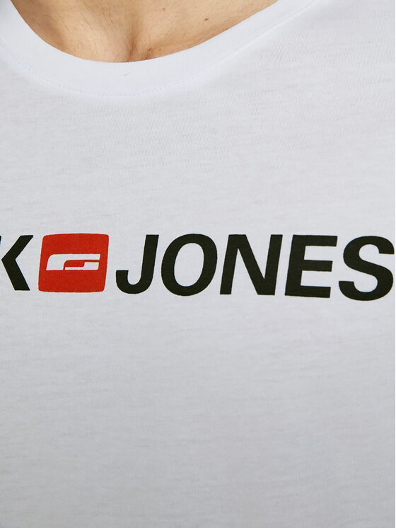 Jack&Jones Jack&Jones T-Shirt Corp Logo 12137126 Biały Slim Fit