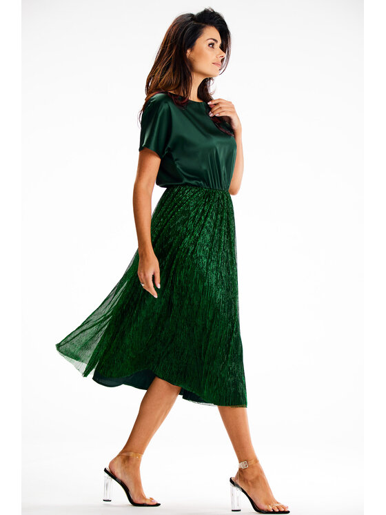 Awama Awama Abito da sera A627 Verde Basic Fit