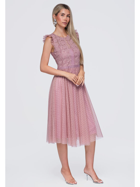 Ombre Ombre Sukienka wieczorowa LA-OM-DLR423 Różowy Slim Fit