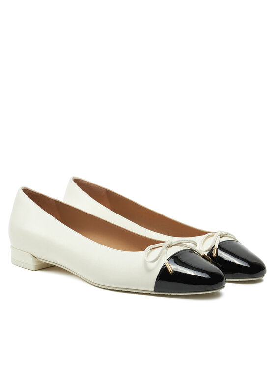Stuart Weitzman Stuart Weitzman Lodičky Sleek Bow Flat SG888 Écru