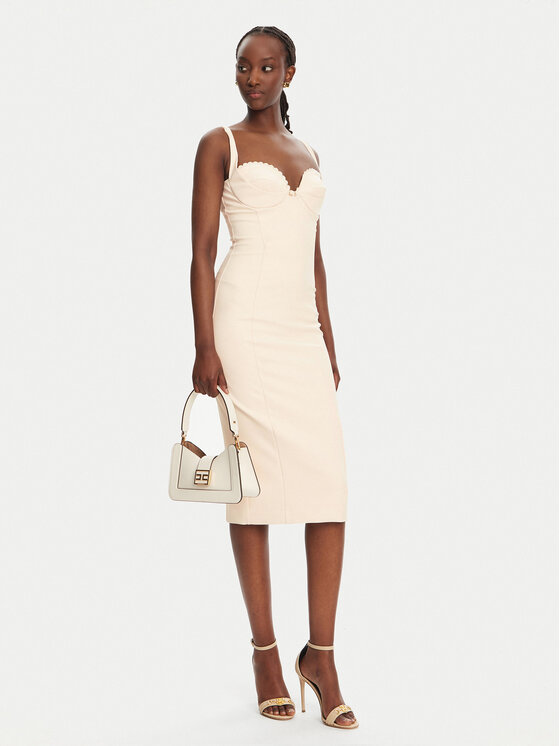 Elisabetta Franchi Elisabetta Franchi Sukienka koktajlowa AB85052E2 193 Beżowy Regular Fit