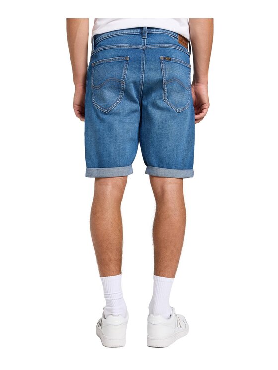 Lee Lee Szorty jeansowe 112363705 Niebieski Regular Fit