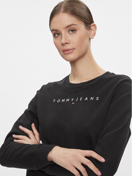 Tommy Jeans Tommy Jeans Bluza Linear DW0DW17323 Czarny Regular Fit