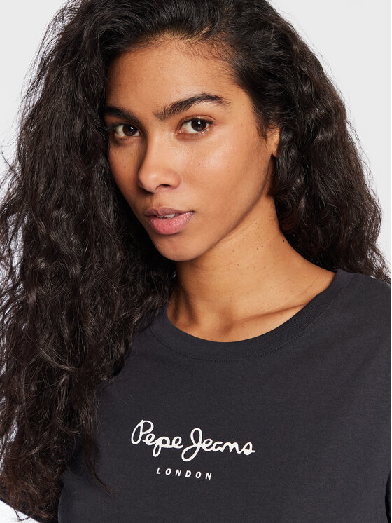 Pepe Jeans Pepe Jeans Tričko Wendy PL505480 Čierna Regular Fit