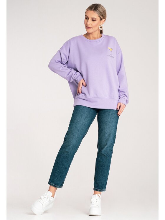 FIGL FIGL Bluza M1152 Fioletowy Regular Fit