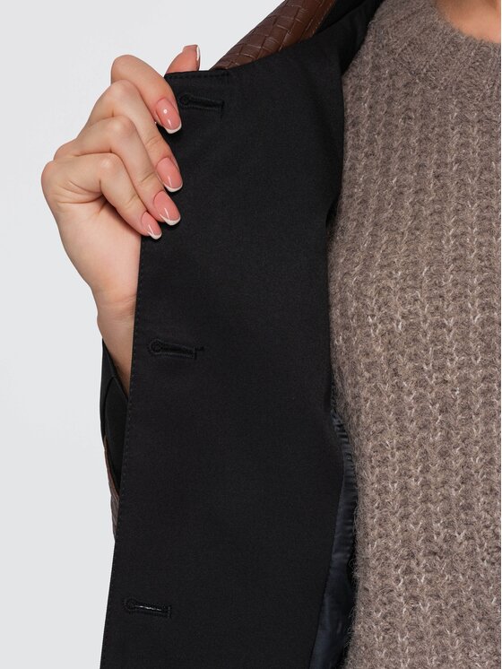Ombre Ombre Kabát pro přechodné období OW-CT-E0025 Černá Regular Fit