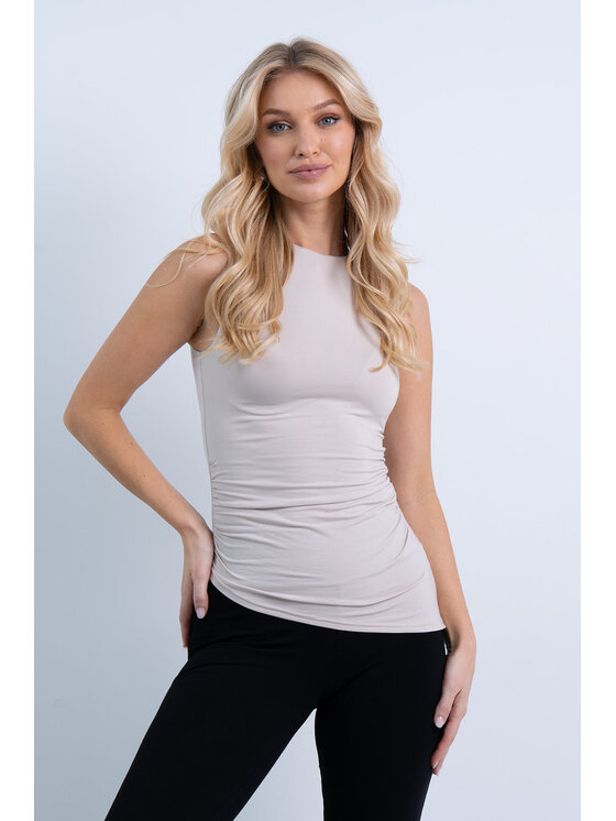 Nudyess Nudyess Blusa Icon z modalu Beige Fitted Fit