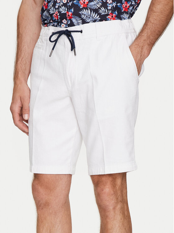Bugatti Bugatti Шорти з тканини 4029 56419A Білий Regular Fit