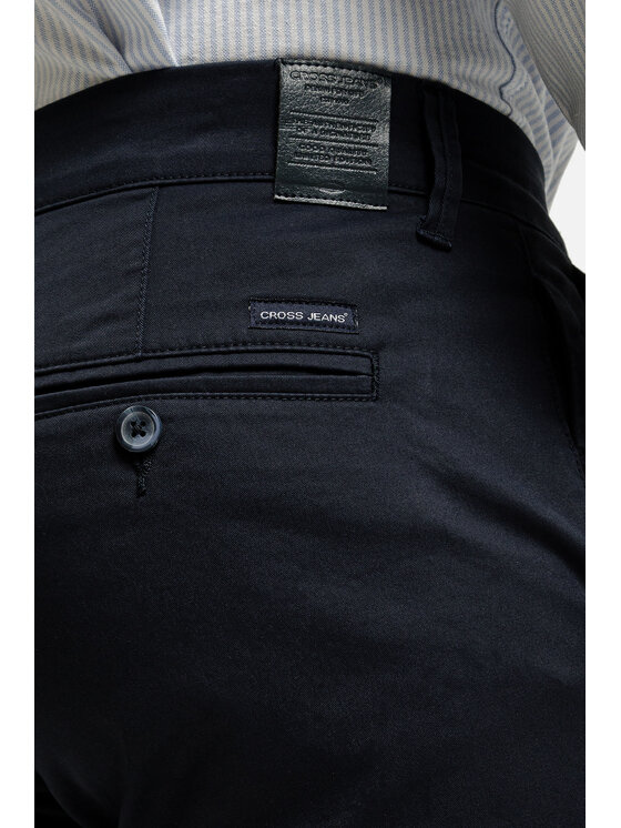 Cross Jeans Cross Jeans Chinosy F 194-736 Granatowy Tapered Leg