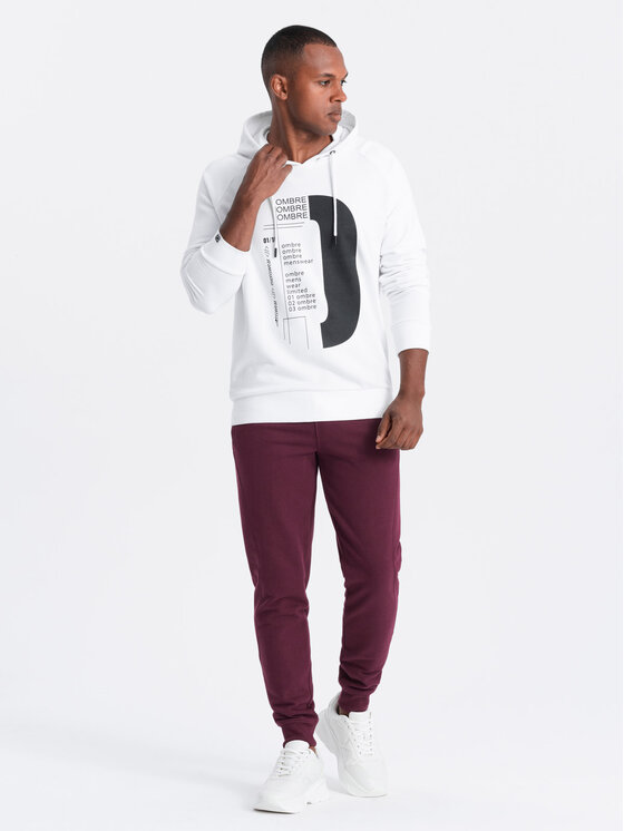 Ombre Ombre Joggery OM-PABS-0174 Bordowy Regular Fit