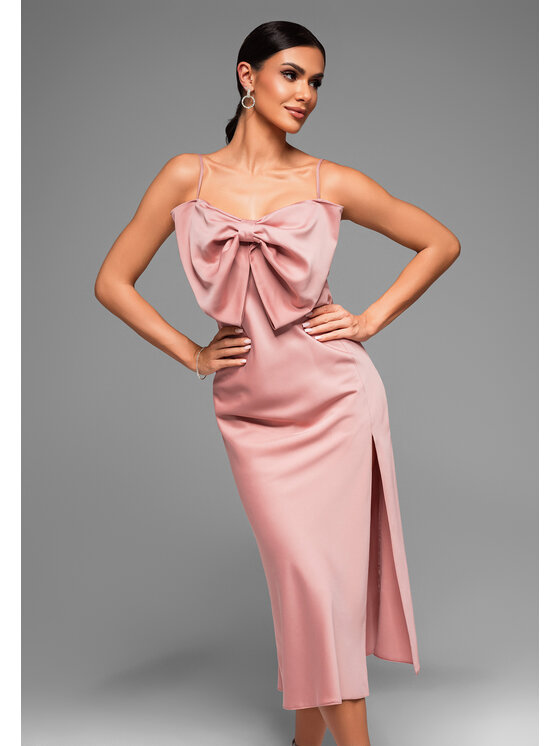 Ombre Ombre Sukienka wieczorowa LA-OM-DLR071 Różowy Regular Fit