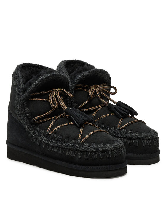 Mou Mou Śniegowce Eskimo Scoubidoo Lace FW101124A Czarny