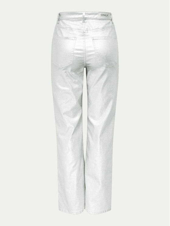 ONLY ONLY Traperice Juicy 15331673 Srebrna Wide Leg