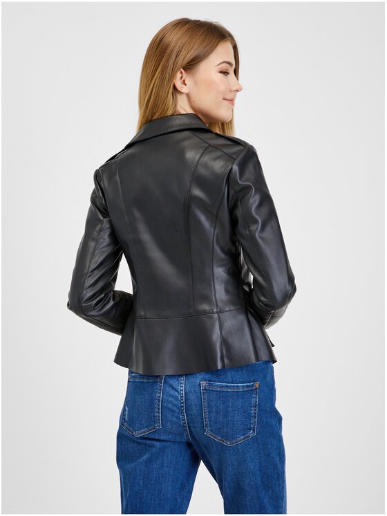 Orsay Orsay Kurtka skórzana 800170660000__34 Czarny Slim Fit
