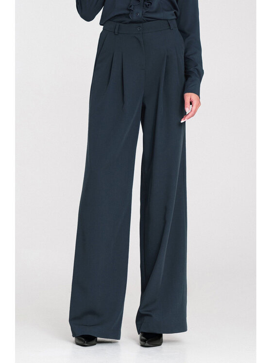 NIFE NIFE Dámské kalhoty SD122 Tmavomodrá Wide Leg