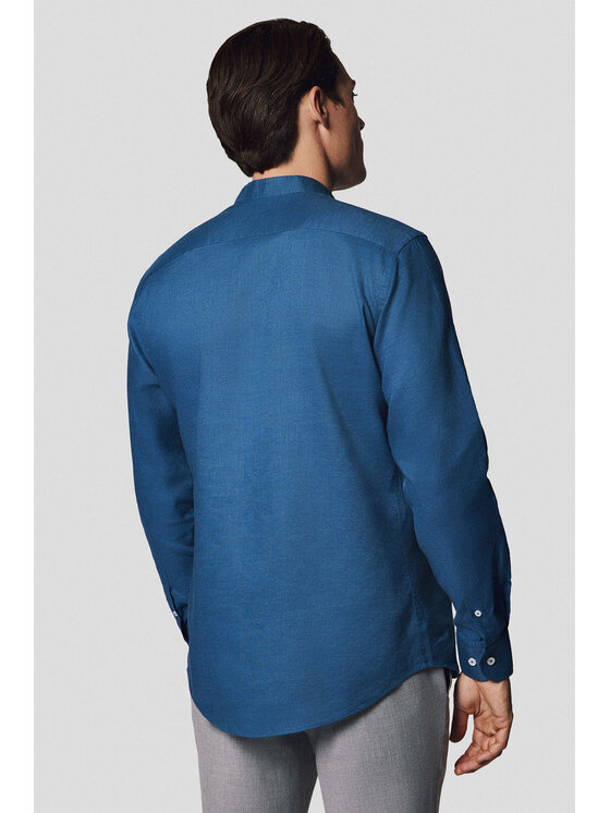 Lancerto Lancerto Koszula Koszula Szafirowa z Lnem Bente KO073125000003 Niebieski Slim Fit