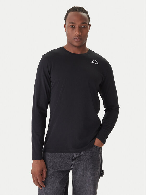 Kappa Kappa Súprava tričiek s dlhým rukávom Logo Saro 37216LW Čierna Regular Fit