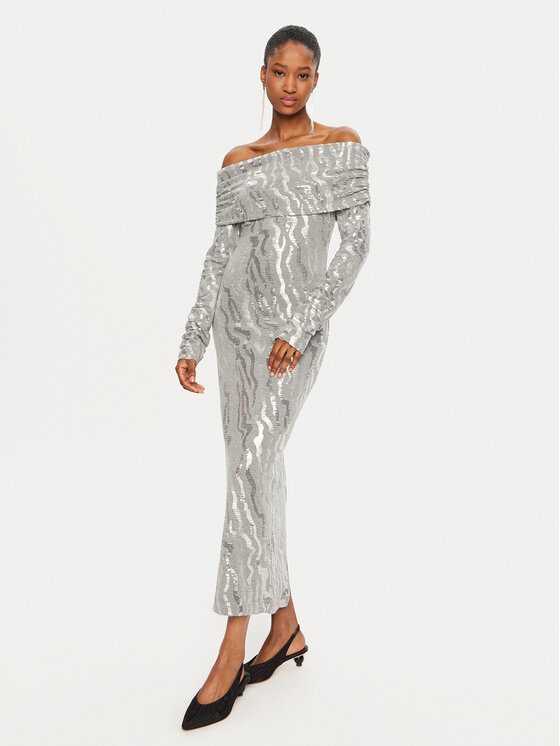 ROTATE ROTATE Φόρεμα κοκτέιλ 113439720 Ασημί Slim Fit