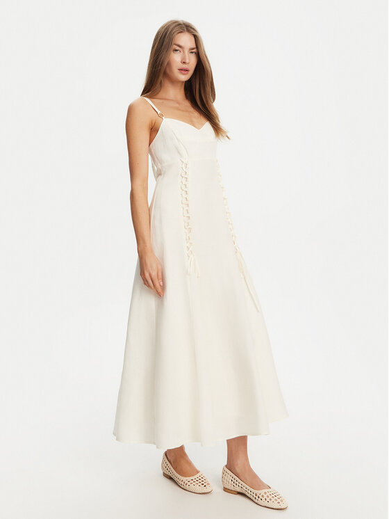 TWINSET TWINSET Letné šaty 251TT2070 Écru Regular Fit