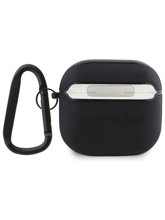 Mercedes-Benz Mercedes-Benz Etui na słuchawki AirPods 4 - Leather Metal Logo Czarny