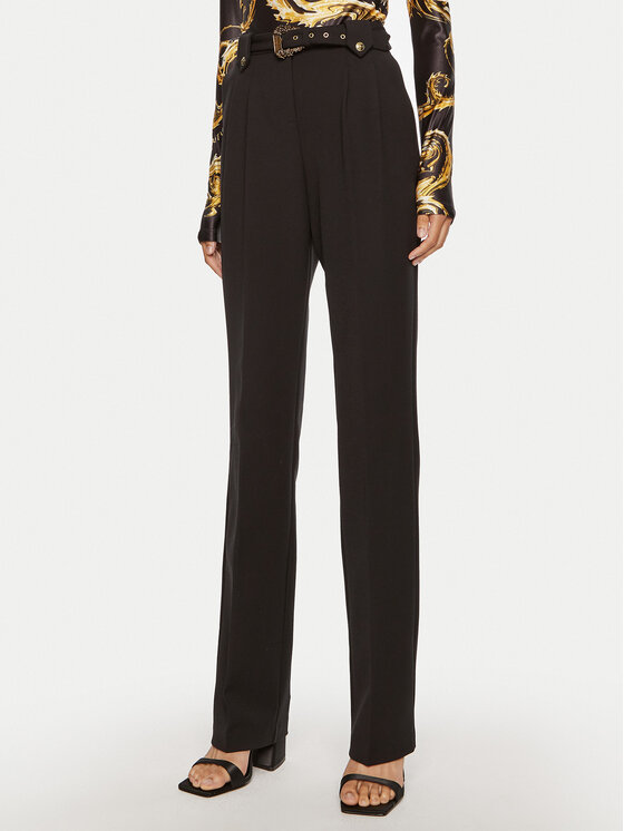 Versace Jeans Couture Versace Jeans Couture Kalhoty z materiálu 77HAA117 Černá Straight Fit