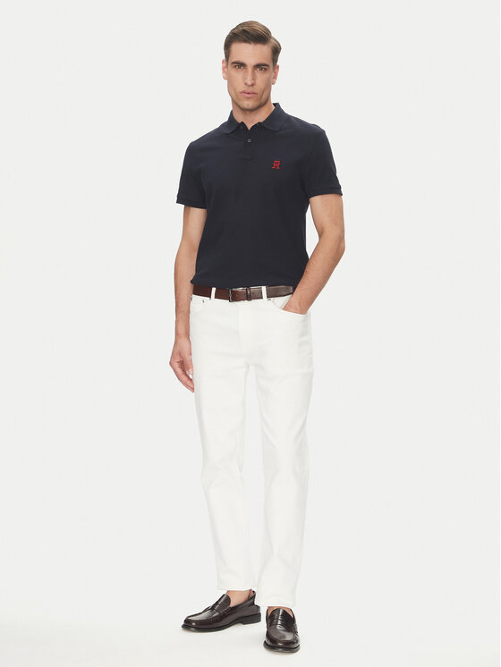 Tommy Hilfiger Tommy Hilfiger Тениска с яка и копчета MW0MW33167 Тъмносин Regular Fit