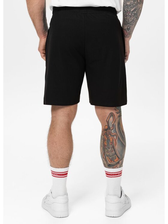PITBULL PITBULL Szorty materiałowe Pique Rockey Czarny Regular Fit