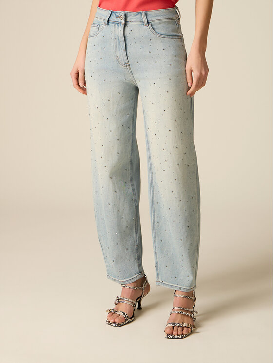 Oltre Oltre Jeans P495R009208N024 Turchese Boy Fit