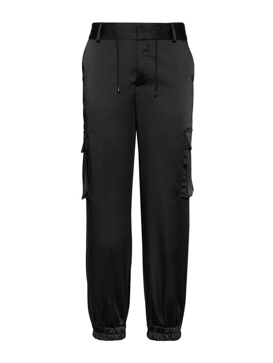 PHILIPP PLEIN PHILIPP PLEIN Kalhoty z materiálu 11445 Černá Palazzo Fit