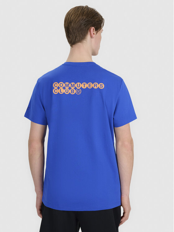 4F 4F T-Shirt A NEW ROAD AHEAD Niebieski Regular Fit