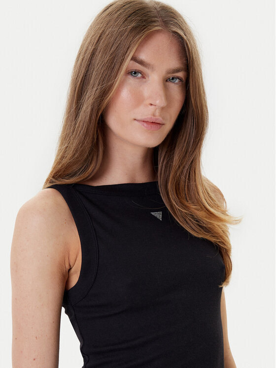 Guess Guess Top W5RP16 KCNH2 Czarny Regular Fit
