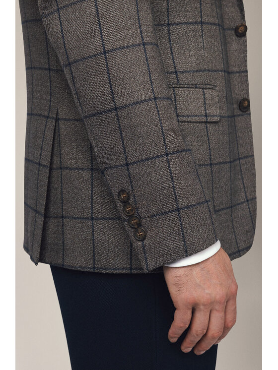 Lancerto Lancerto Marynarka Sestola MA131225000019 Brązowy Slim Fit